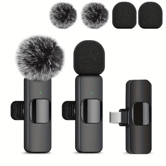 Wireless Lavalier Microphone for iPhone, iPad & Android with USB-C Cable
