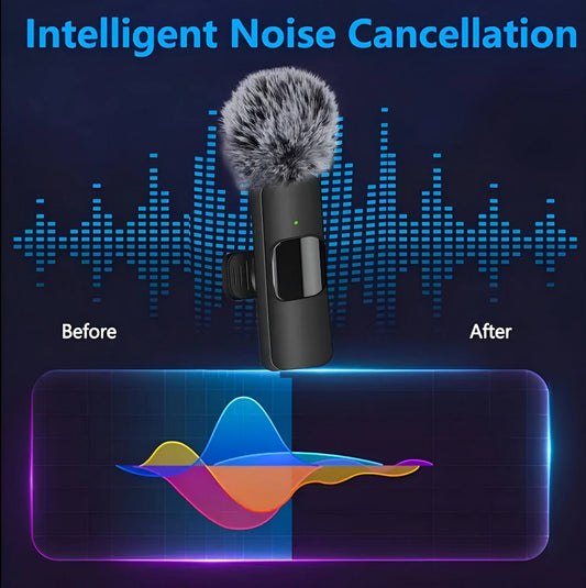 Wireless Lavalier Microphone for iPhone, iPad & Android with USB-C Cable